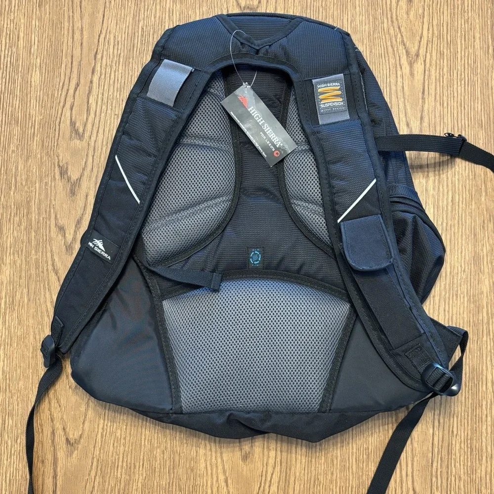 HIGH‎ SIERRA Oreo Backpack Black Suspension Strap System AirFlow – NWT